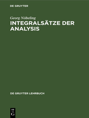 cover image of Integralsätze der Analysis